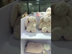37 X 24cm Pink Stuffed Bunny Toy Stripe Rabbit Animal Disesuaikan
